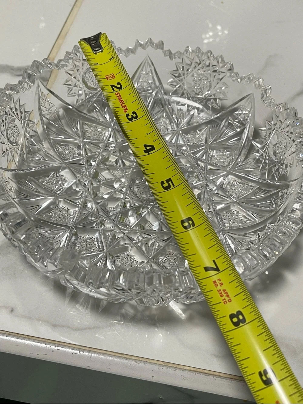 Crystal Cut Glass Decorative Serving Bowl - Clear
